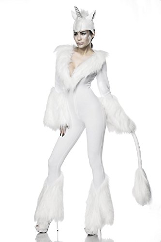 Costume de licorne femme avec capuche et détails de légende sage
