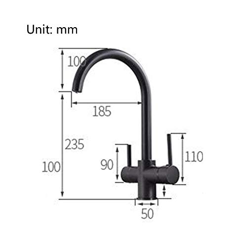 Mitigeur cuisine 3 voies noir pour eau filtrée et design d'évier contemporain - 4