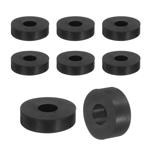 uxcell 36Pcs Thick Rubber Spacer, 9/16 Inch OD x 3/16 Inch ID x 3/16 Inch Thickness Round Rubber Bushings Anti Vibration Flat Spacer Washers for Home Industrial Machinery