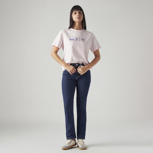 Image of Levi's Women's 724 Mid Indigo Straight Fit High-Rise Jeans