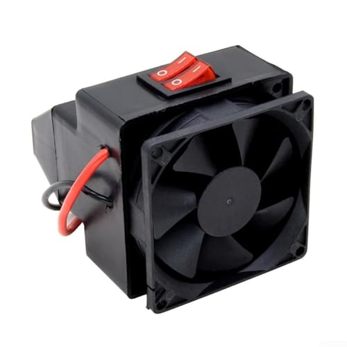 Floweringbeter Ventilador eléctrico para coche, 12 V/24 V, 200 W, goma negra, unidad de calefacción portátil ABS para conducción en invierno con función de desempañador de ventana y antivaho (24 V)