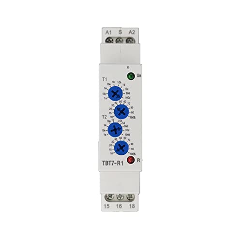 Relais de temps 16A ACDC12-240V à cycle asymétrique bouton rouge TBT7-R2