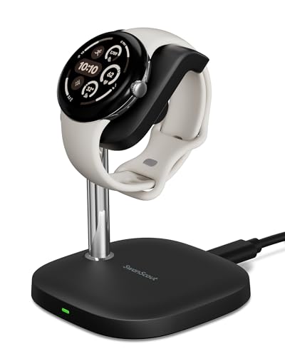 SwanScout Charger Stand for Google Pixel Watch 3/2 (Not for Pixel Watch 1), SwanScout 505G2, Fast Charging for Google Pixel W atch 3/2 (Black)