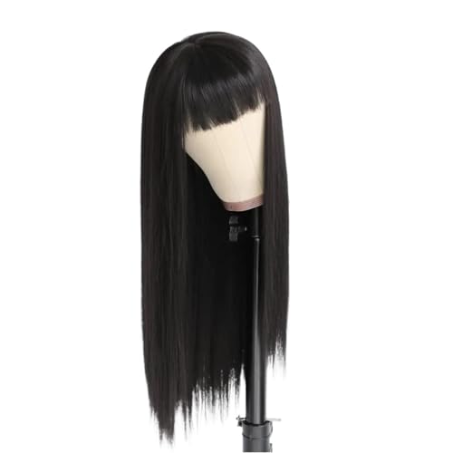 Perruque lace wig naturelle lisse frange 220% cheveux naturels femme