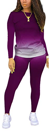 Two Piece Outfits Long Sleeve T-Shirts for Women Bodycon Sports Suit Outfit Tracksuit Jumpsuits Sportswear Set