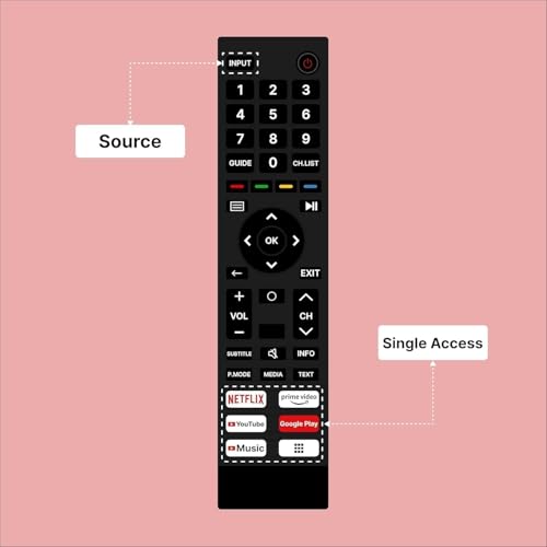 Image of ALERHA Compatible with Hisense Smart Tv Remote Without Voice - Hot Keys Netflix Prime Video YouTube Music Google Play Apps and YouTube Use for LCD LED OLED QLED UHD 4K Android TVs