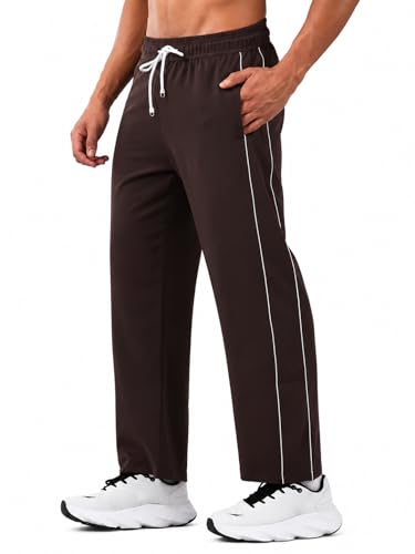 Image of CHKOKKO Men's Relaxed Track Pants for Gym Workout Running Casual Wear Sports Lower with Pockets Adjustable Drawstring Waist Lightweight Quick Dry Activewear Fitness