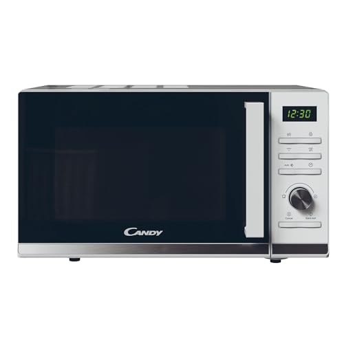 Candy Moderna CMGA23TNDW Four Micro-ondes Gril 900W 23L Digital, Fonction Décongélation, Plateau Tournant, 11 Niveaux de Puissance,19 Menus Auto, Grille Métal, Cuisson Express, Sécurité Enfant,Blanc