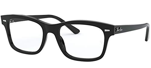 Ray-Ban RX5383 Mr. Burbank Rectangular Prescription Eyeglass Frames, Black/Demo Lens, 52 mm