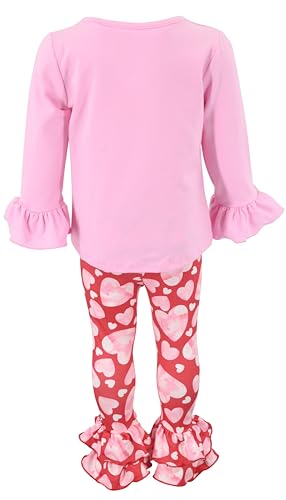 Image of Unique Baby 2 Piece Girls Double Ruffle Leggings and Long Sleeve Shirt Clothes Set Kid and Toddler Girl Outfit