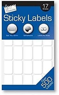 500 x Small Sticky Labels Price Stickers Self Adhesive Retail 19mm x 12mm Blank