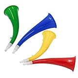 CLISPEED 4 Stücke Trompeten Spielzeug Kinder Fußball Stuffers Musical Outdoor Spielzeug Sound Partys Praktische Trompete Lustig Machen Fans Karneval Tragbar Interessant Stütze Strumpf