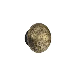 HOBKNOBS Antique Brass Carved Design Cabinet Drawers/Kitchen Door Pull Handle Knobs - Goldish Brown.