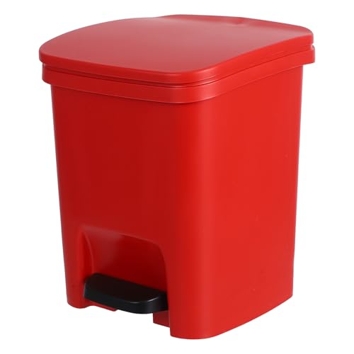 Caneca de basura con pedal y tapa 10 L roja