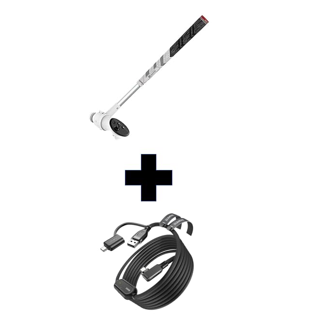AMVR Link Cable with Charging 16FT Compatible with Meta Quest 3/3S/2/Pico 4 Accessories &amp; AMVR Golf Club Attachment Compatible with Meta/Oculus Quest 3S/Quest 3