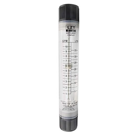 Xnrtop 5-35LPM Inline Clear Acrylic Water Flowmeter 1PT Dia Threads