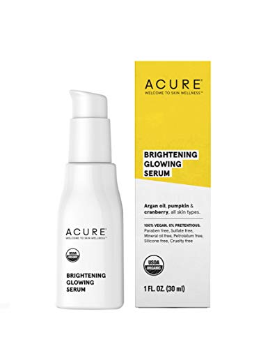 Acure Brightening Glowing Serum | 100% Vegan | For A Brighter & Appearance | Argan Oil, Pumpkin & Cranberry - Hydrates, Soothes & Adds Antioxidant Protection | All Skin Types | 1 Fl Oz