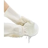 スリコ シリコンブラシ手袋 アイボリー 1個 シリコン手袋 ブラシ 耐熱 掃除 食器洗い スリーコインズ サタプラ 私ならコレ買う