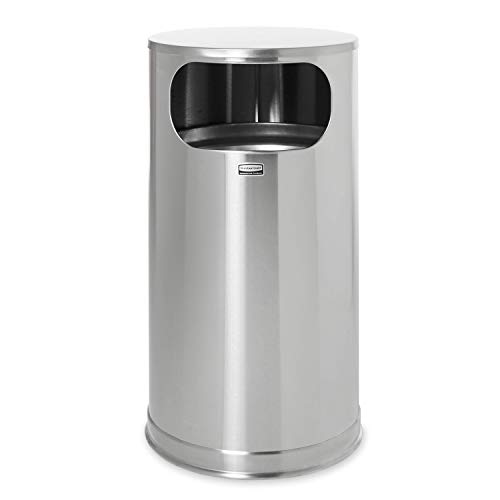 Rubbermaid Commercial Products European Trash Can, 12 Gallon, Satin Stainless, FGSO16SSSGL