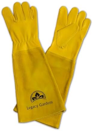 Rose Pruning Gardening Leather Gloves with Long Leather Forearm