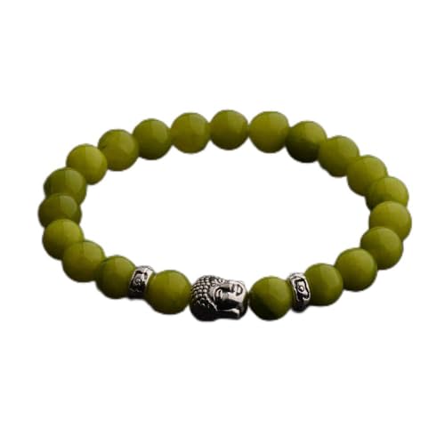 Bracelet élastique en pierre naturelle d'agate verte anti-contrainte pour étudiant