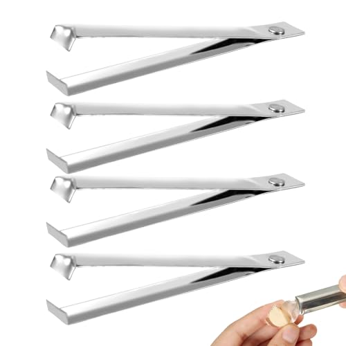 4pcs Pince à Éplucheur l'Ail, Pince à Désarêter en Acier Inoxydable Outil pour Enlever la Peau d'Ail Pince à Arêtes de Poisson Coupe-Ail pour la Cuisine de Gadgets Pratiques Outils de Légumes