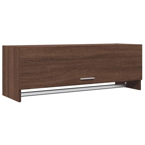Nqyjm Armario marrón efecto roble 100 x 32,5 x 35 cm madera armario para dormitorio