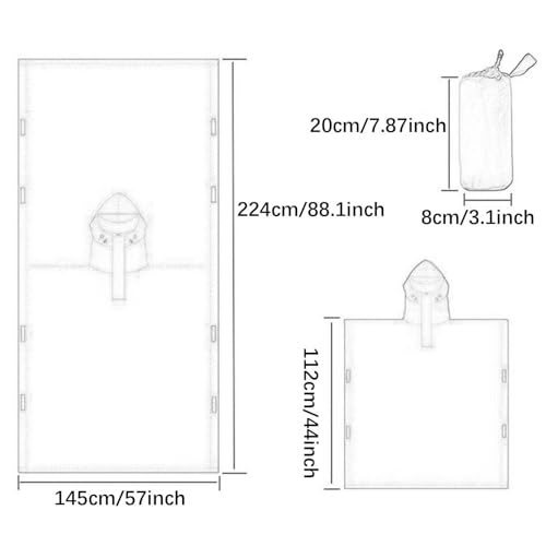 Poncho de lluvia con capucha e impermeable multifuncional para senderismo 3