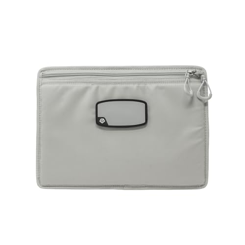 GRITR Single Handgun Sleeve – Tactical Soft Gun Case with ID Patch & Lockable Zippers – Compact Gun Pouch for Handguns and Ammo, Perfect for Gun Storage & Transport, Gray