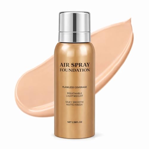 Spray Foundation, Buildable Full Coverage Waterproof Foundation Makeup, Easy to Apply for Flawless Natural Looking Skin, Suitable for All Skin Types(Natural)