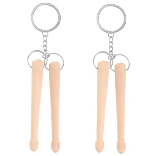 Llaveros de baquetas mini de madera y metal miniatura 1
