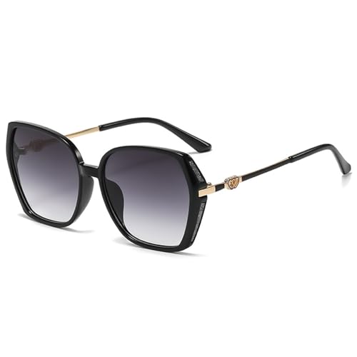 LOJUDI Lunettes de Soleil Femme Grande - Esthétique Papillon Tendance Verre Vintage Protection UV400 Retro sur Lunette de Soleil - Noir