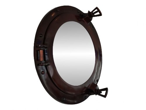 Deluxe Class Antique Copper Porthole Mirror 12" - Vintage Porthole Mirror #TOP15