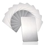 KQDRAVINE Edelstahlblech 0,8mm 10 Stück – Edelstahlplatte 304 im Visitenkartenformat 86x54mm, gebürstete Edelstahl Platte für Lasergravur Rohlinge, DIY, Metall Visitenkarten, Rohlinge zum Lasern