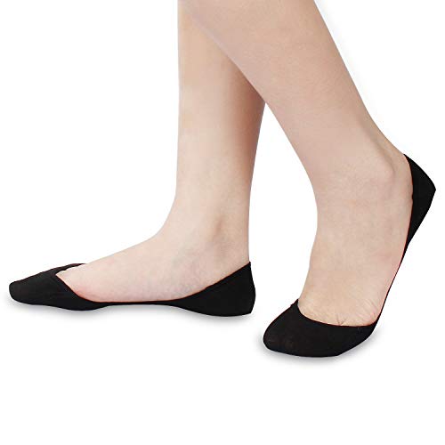 CAcB sox 3 pairs Women's Ultra Low Cut Socks w/ Ball of foot Cushion & Silicone Grips