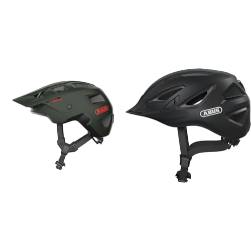 ABUS MTB-Helm MoDrop - robuster Fahrradhelm mit guter Belüftung für Mountainbiker & Stadthelm Urban-I 3.0 - Fahrradhelm mit Rücklicht, Schirm und Magnetverschluss