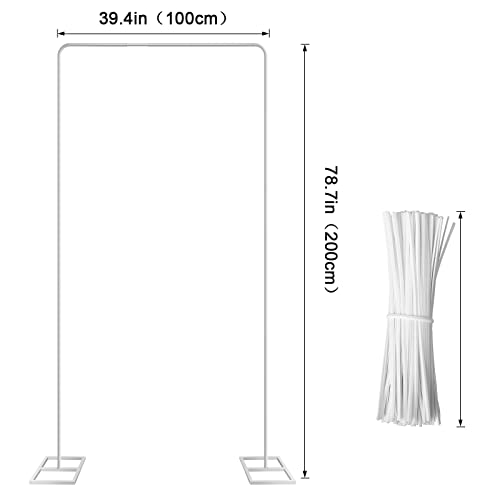 Hotop Metal Garden Wedding Arch Easy Assembly Wedding Arch Stand With Bases Garden Arbor Archway With Iron Wires Square Arch Stand For Weddings Bridal Party Garden Climbing Plant Vines Decor (White) #TOP1