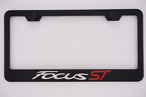 Fit Ford Focus ST Matt Black Liecnese Plate Frame with Caps