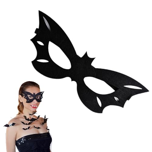 QIZHIQIAMY Máscara Negra Murciélago, Antifaz de Murciélago Mujer, Halloween Murciélago Mask Niños, Accesorios de Disfraces para Mascaradas, Cosplay, Fiestas de Halloween, Carnaval (1PCS)