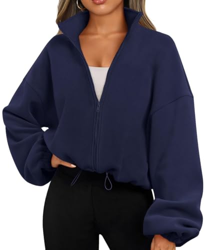 Sweat-shirt polaire femme à col montant zippé EUDOLAH ample automne-hiver