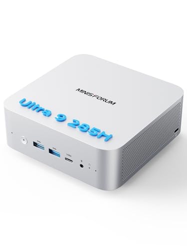 Image of MINISFORUM M1 Pro AI Mini PC Intel Core Ultra 9 285H (16C /16T, Up to 5.4Ghz), 32GB DDR5 1TB SSD, 99 TOPS, 2xUSB4 /HDMI /DP Quad Display, OCuLink, 2.5G LAN, Dual Speaker /DMIC, WiFi 7, BT5.4, Arc 140T GPU