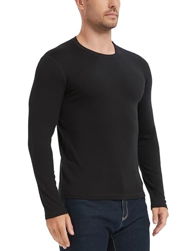100% Merino Wool Men's Mid Weight Long Sleeve Thermal Shirt, 260gsm Undershirt, No-Odor Base Layer2