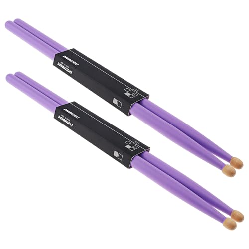 Drumsticks 2 Pairs, 5A Maple Wood Drum Sticks, Non-Slip Drum Sticks, Wood Tip Maple Wood Percussion Drumsticks, Personalized Drumsticks Drummer Gift Drum Sticks (Purple)
