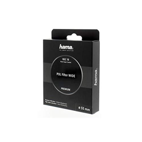 Hama Polarisationsfilter (runder Polarisator, Oberglas, Gewindedurchmesser 55 mm, Rahmenst&auml;rke 4,5 mm, Frontgewinde, NSC18 (Nano supercoated 18 Schicht)) schwarz
