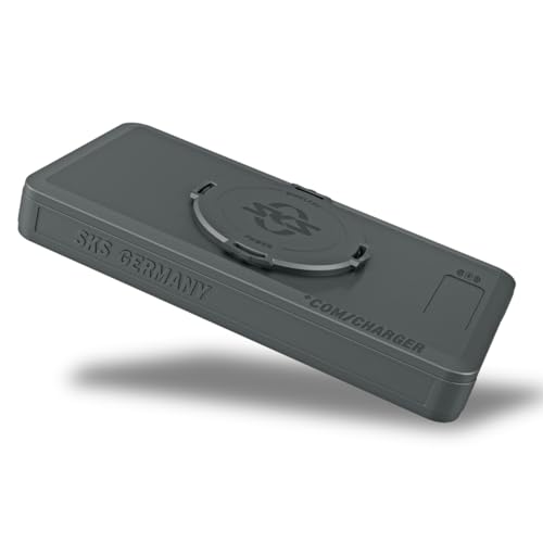 SKS Germany +COM/Charger 10.000 mAh Powerbank mit induktiver Ladefunktion zur Montage am COMPIT-System (Fast Charging Funktion, Ladestandsanzeige, USB-A (Ausgang) & USB-C (EIN- und Ausgang)), schwarz