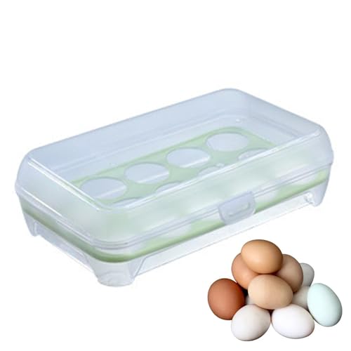 qixeuoa Rangement Pour Œufs,Conteneurs Empilables Réfrigérateur Œufs,Distributeur De Plateaux À Œufs 15 Grilles Pour Réfrigérateur,pour Pique-Nique,Voyage,Cuisine,famille