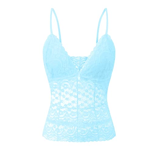 Women Lace Sexy Lingerie Sleepwear Suit Sleepwear Lace Underwear White Lace Lingerie for Women for Sex (Blue, M) - Image 8