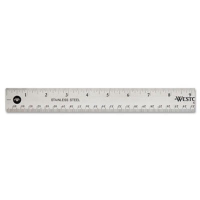 Westcott ACM10417 - Stainless Steel Office Ruler With Non Slip Cork Base