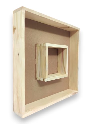 Image of Varmala Preservation Frame with Photo Compartment | Wedding Garland Keepsake Frame | Leakproof Resin Art Display | Premium Quality Gift for Couples & Anniversary (Square, Pinewood, 12x12 Inch)