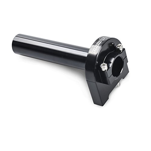 nibbiAluminum 7/8" Motorcycle Throttle Handlebar Adjust Accelerator CNC Throttle Cable Holder for YAMAHA TaoTao Kycom Honda GY6 Scooter Moped (Black)
